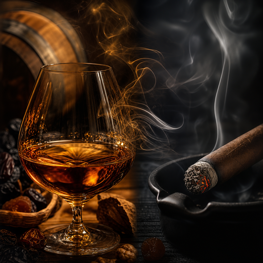 1. When cigars and brandy meet, what truly interacts is oil, tannin, and volatile aroma