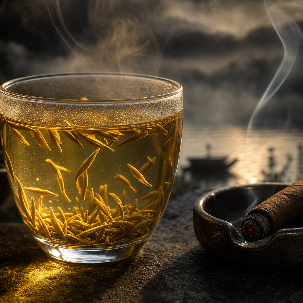 Junshan Yinzhen Yellow Tea Steaming Process: The Rarest of the Six Tea Types, Paired with the Delicate San Cristóbal El Príncipe