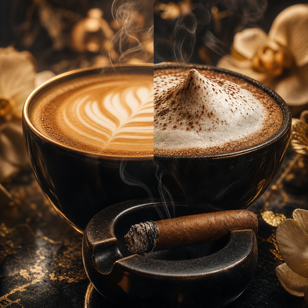 The Creamy Aroma of Lattes and Cappuccinos: The Rounded Embrace of Steamed Milk Microfoam, Paired with the Gentle Mille Fleurs of Romeo y Julieta