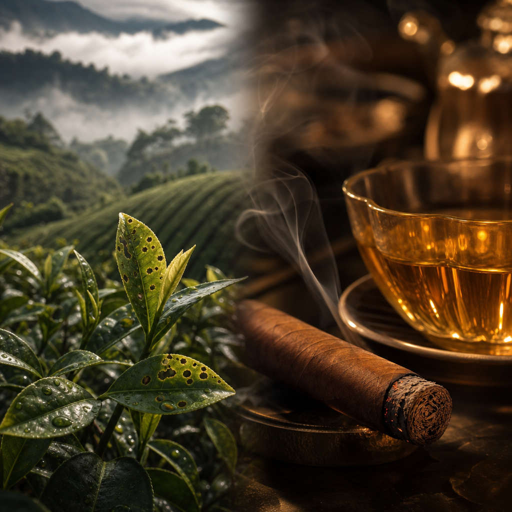 Oriental Beauty Tea with Honey Aroma: The Legend of the Green Leafhopper and Bai Hao Oolong, Paired with the Honey Resonance of H. Upmann Magnum 46