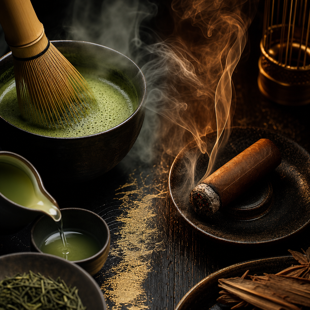 Uji Matcha and Sencha Steaming Process: The Green Aesthetics of Umami and Seaweed Freshness, Paired with the Compact Trinidad Reyes